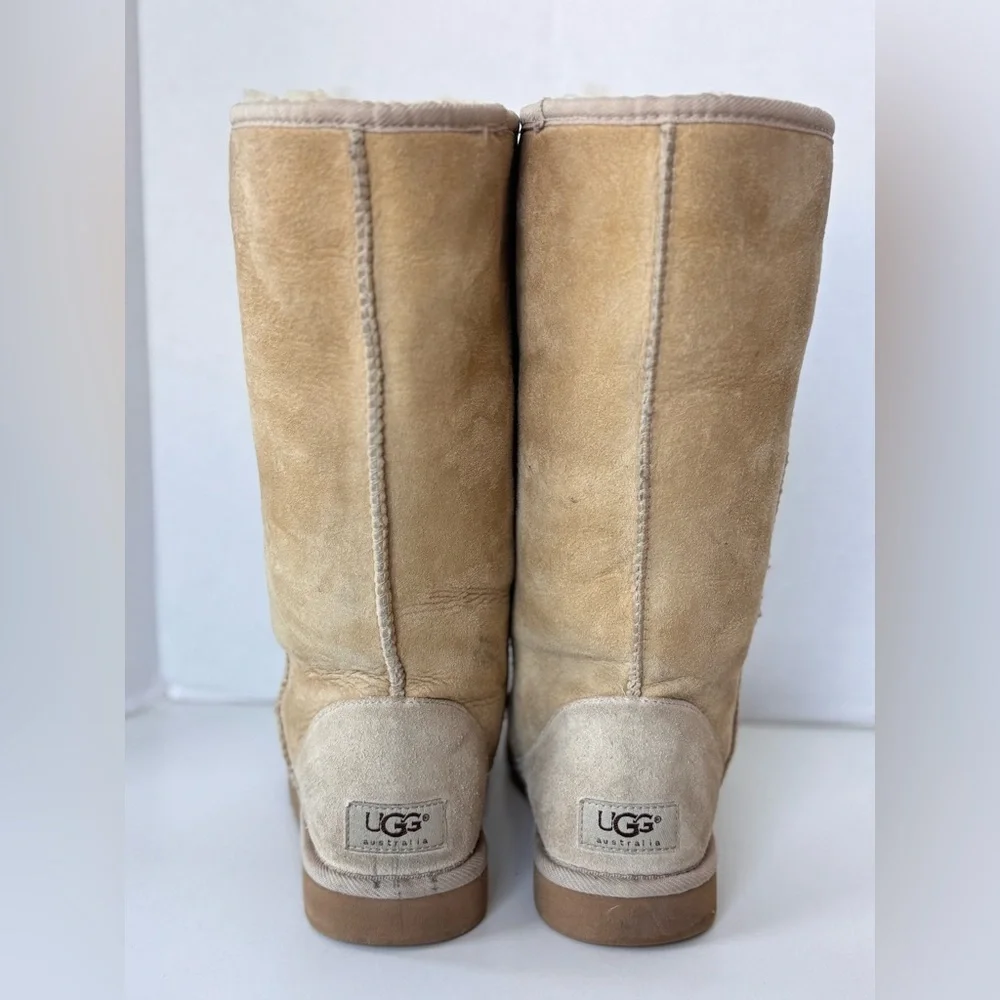 UGG 5815 Classic Tall Tan Suede Sheepskin Warm Winter Boots Women’s Size 7